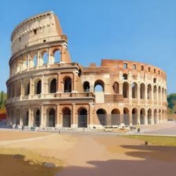 ground view of a colosseum arena, profile picture, organic painting, sunny day, matte painting, bold shapes, hard edges, street art, trending on artstation, by huang guangjian, gil elvgren, ruan jia, randy vargas, greg rutkowski
