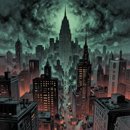 the end of the world as we know it, urban city, lovecraftian horror, epic composition, full - color
