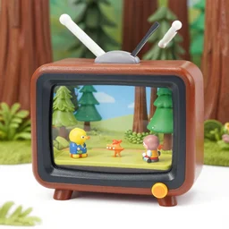 fisher price redwood forest, california scene from tv show 5 5 mm 8 5 mm, toy photography, made out of plastic