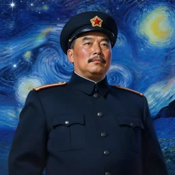 kim il sung, dprk, in the starry sky, star sparkles, sharp focus, d & d, epic retrowave art, masterpiece, trending on art station, fantasy, digital painting, highly detailed, 8 k realistic, dof, art by artgerm, greg rutkowski, sasoura, satchely, no distorsion