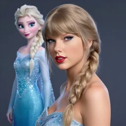 Elsa from frozen portrait of Taylor Swift, au naturel, hyper detailed, digital art, trending in artstation, cinematic lighting, studio quality, smooth render, unreal engine 5 rendered, octane rendered, art style by klimt and nixeu and ian sprigger and wlop and krenz cushart