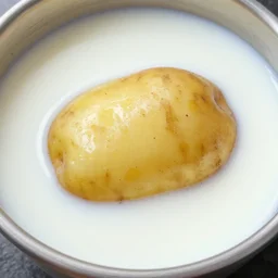 soak a potato inside the milk