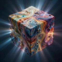an impressive ominous cinematic shot photo of a great big hypercube volumetric dynamic fluid simulation lighting light god rays impressive masterpiece hyper detailed intricate sharp focus 8 k realistic illustration canon eos r 3 fujifilm x - t 3 0 sony alpha, by james gurney tooth wu artgerm colorful!!!, trending on artstation behance cgsociety, octane render nvidia raytracing demo