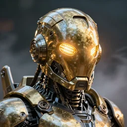 a close up portrait of the sentinel wearing mechanical sci fi armor made of realistic metal, cinematic lighting, smooth, high detail, glowing eyes, realistic led tube lights, unreal engine, octane render, by vitaly bulgarov artstation, golden rule, by michael hussar, vray, fog volumes, vivid color glow, cgsociety