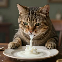 cat drinks milk!!! from a plate!!!, in game pathologic 2, digital art, unreal engine, cinematic composition, sharp, details, hyper - detailed, hd