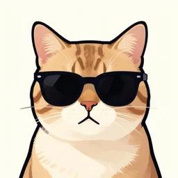 a cool cat wearing sunglasses, vector art