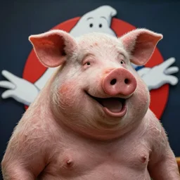 Live Action Still Pig Man As Ghostbusters, real life, hyperrealistic, ultra realistic, realistic, highly detailed, epic, HD quality, 8k resolution, body and headshot, film still,Exquisite detail, post-processing, masterpiece, Cinematic Lighting, Unreal Engine, 8k, HD
