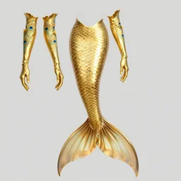 concept designs for a merman that is a ethereal and peacock inspired arm length golden gloves, their tail which covers their legs is that of a serpent covered in gold and jewels, art by yuji ikehata and satoshi kon and miyazaki ghibli, anime