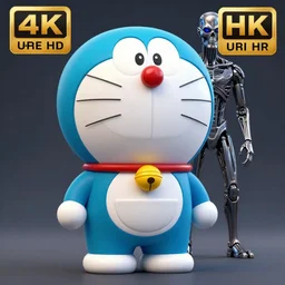 Doraemon as terminator, unreal engine, uhd , 4k