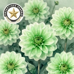 green dahlia forest, high quality watercolors, award winning, trending on artstation
