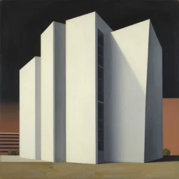 painting of architecture in the style of yuichi yokoyama : : 1 and archigram : : 1 0 and peter doig : : 1 0, part by nicolas de stael : : 0. 3, heavy : : 1, rich : : 1, smooth : : 1, jagged : : 1, 4 k : : 1, minimal, line brush : : 1 0, godzilla