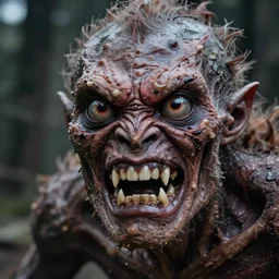 cinematography picture of the monster with human skin, sharp teeth, big pupils, mutant, 8k, unreal engine 5, hyper realistic