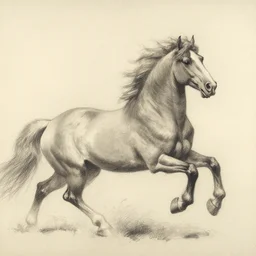 a galloping wild horse, gestural-pencil-study by george-stubbs da-vinci albrecht-durer