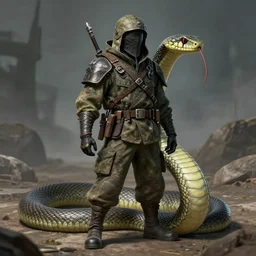 a snake soldier, inspired by dark souls