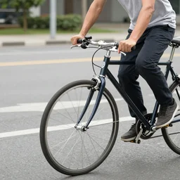 a man with a bicycle head
