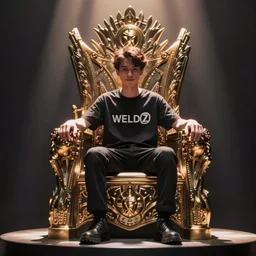 technoblade youtuber sitting on a throne