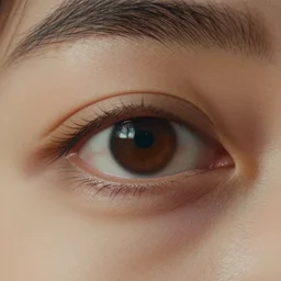 film still of a human eye, realistic skin, realistic eye lashes, 8k,
