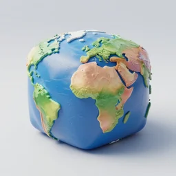 cube -shaped planet, render, blender, 3d, ultra detailed