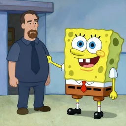 court painting of Alex jones getting sued by Sandy Cheeks from spongebob