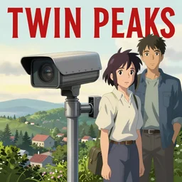 Twin Peaks poster artwork by Michael Whelan and Tomer Hanuka, Karol Bak, Rendering of a CCTV cam for the unlucky, from scene from Twin Peaks, clean, full of details, by Makoto Shinkai and thomas kinkade, Matte painting, trending on artstation and unreal engine