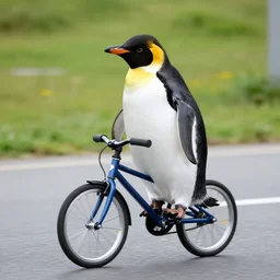 penguin riding a bicycle