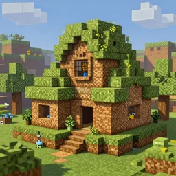 Minecraft beautiful house in mesa biome, highly detailed beatiful oil painting,