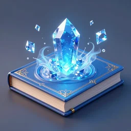 magic book with blue crystal in cover, fluid energy, fantasy digital art, octane render, 5 4 s, dungeon background, torchlights, darkness, by gaston bussiere, craig mullins