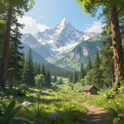 mountain national park whimsical fairy tale airy atmosphere hyperrealistic ultrasharp highly detailed unreal engine octanerender photorealistic majestic perspective