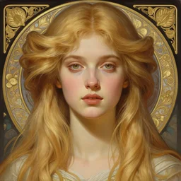 symmetry!! portrait of young woman blessed with ever - increasing physical and mental perfection, slice - of - life, realism, luxurious long blonde hair, perfect face!! intricate, elegant, highly detailed, holy perfection!! digital painting, artstation, concept art, smooth, sharp focus, illustration, single subject, art by artgerm and greg rutkowski and alphonse mucha