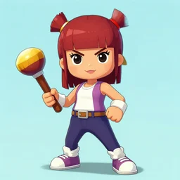 LilyPichu in the style of gta san andreas, holding nunchaku in the style of artgerm, rossdraws