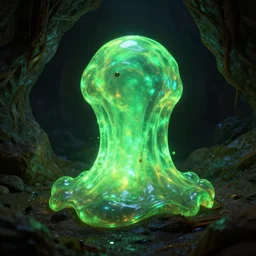 glowing slime in a cave fantasy ultra realistic art dark 8 k