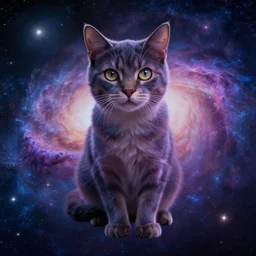 all knowing galaxy cat god of the celestial cosmos, trending on artstation, nasa photos, 4 k, hyper realism, high detail, cinematic, cinematic lighting, epic, realistic, fantasy