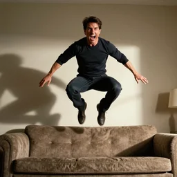 tom cruise jumping on couch and screaming