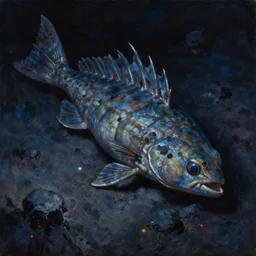 oil painting of poxed fossil of tamiscolaris mixed into radioactive earth,, black light art painting, cinematic, in style of simon biseley & shigeru komatsuzaki