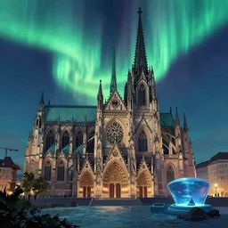aurora aksnes, cathedral, aquarium, digital painting, trending on artstation