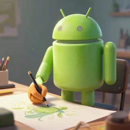 an android artist creating art, beautiful digital art, artstation cgsociety highly - detailed masterpiece