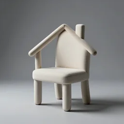 house shaped like chair. professional architectural photo.