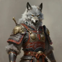 very detailed masterpiece painting of an Asian Tribal Werewolf with light grey fur, wearing traditional Asian Armor, featured in artstation, concept art by Greg Rutkowski, WLOP, Dan Mumford, Christophe Vacher