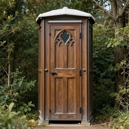 outdoor toilet in gothic style, high quality photo