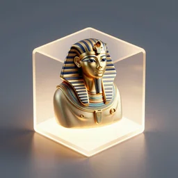 symmetry!! egyptian king of technology, solid cube of light, hard edges, product render retro - futuristic poster scifi, lasers and neon circuits, brown skin handsome egyptian king, intricate, elegant, highly detailed, digital painting, artstation, concept art, smooth, sharp focus, illustration, dreamlike, art by artgerm