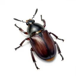 a geotrupidae ( earth - boring dung beetle ) on a white background, an illustration of by earnst haeckel from a book of german fauna from 1 8 5 8. trending on pinterest, cloisonnism, photoillustration, poster art