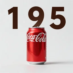 an advertisement for coca cola, a can of coke on a blank background, 1 9 5 3.