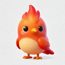 a cute firebirdy #cell-shader