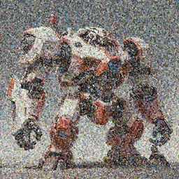 wide view of epic muscular mechanical futuristic war machine with red and white accent. highly detailed, digital painting, concept art, smooth, sharp focus, illustration, art by greg rutkowski