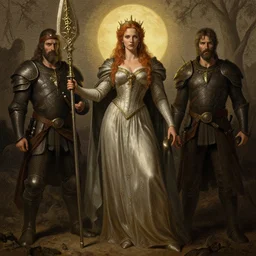 jeffrey wright, beautiful fantasy maiden, dungeons and dragons, masterpiece by edgar maxence and ross tran and michael whelan, gustav dore, 8 k, octane render