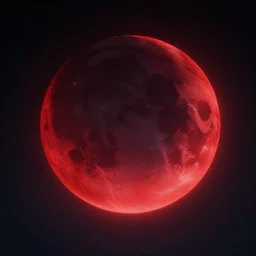 blood red cresent moon, cyberpunk, space