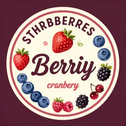 vintage food label for berries. strawberries, blueberries, blackberries, raspberries, cranberries. can - n 4
