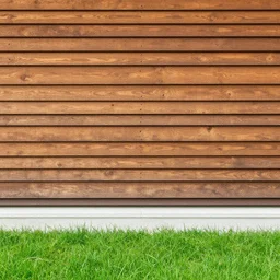 wooden and grass detail facade