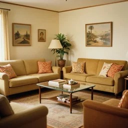a living room from the 1970s