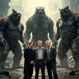 a beautiful cinematic photograph by greg rutkowski and denis villeneuve and christopher nolan, giant monsters